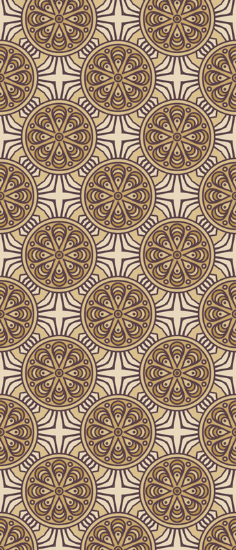 Vintage vinyl rug in damask style circles - TenStickers