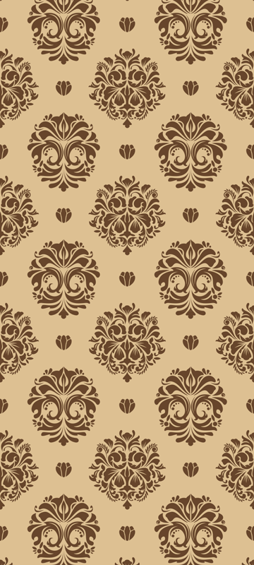 Vintage vinyl rug in beige vintage damask style - TenStickers