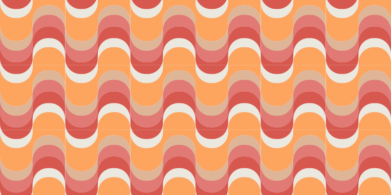 Vintage vinyl rug with 70s retro waves design - TenStickers