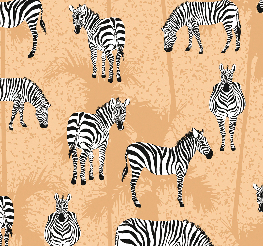 Animal vinyl rug zebra wallpaper for bathroom - TenStickers