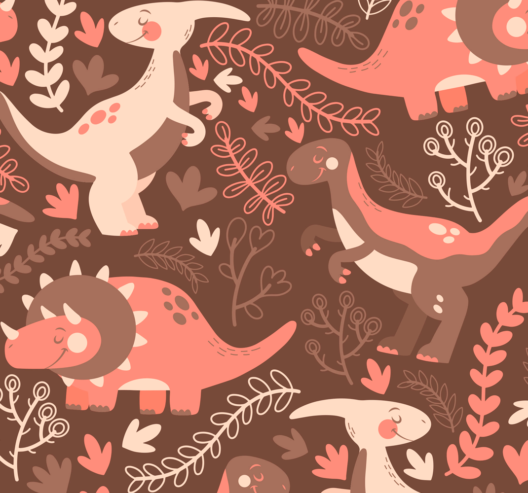 Animal vinyl rug featuring dinosaur and leaf design - TenStickers