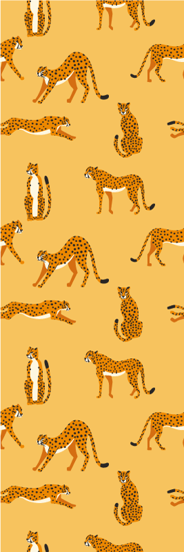 Yellow leopards graphic pattern animal vinyl rug - TenStickers