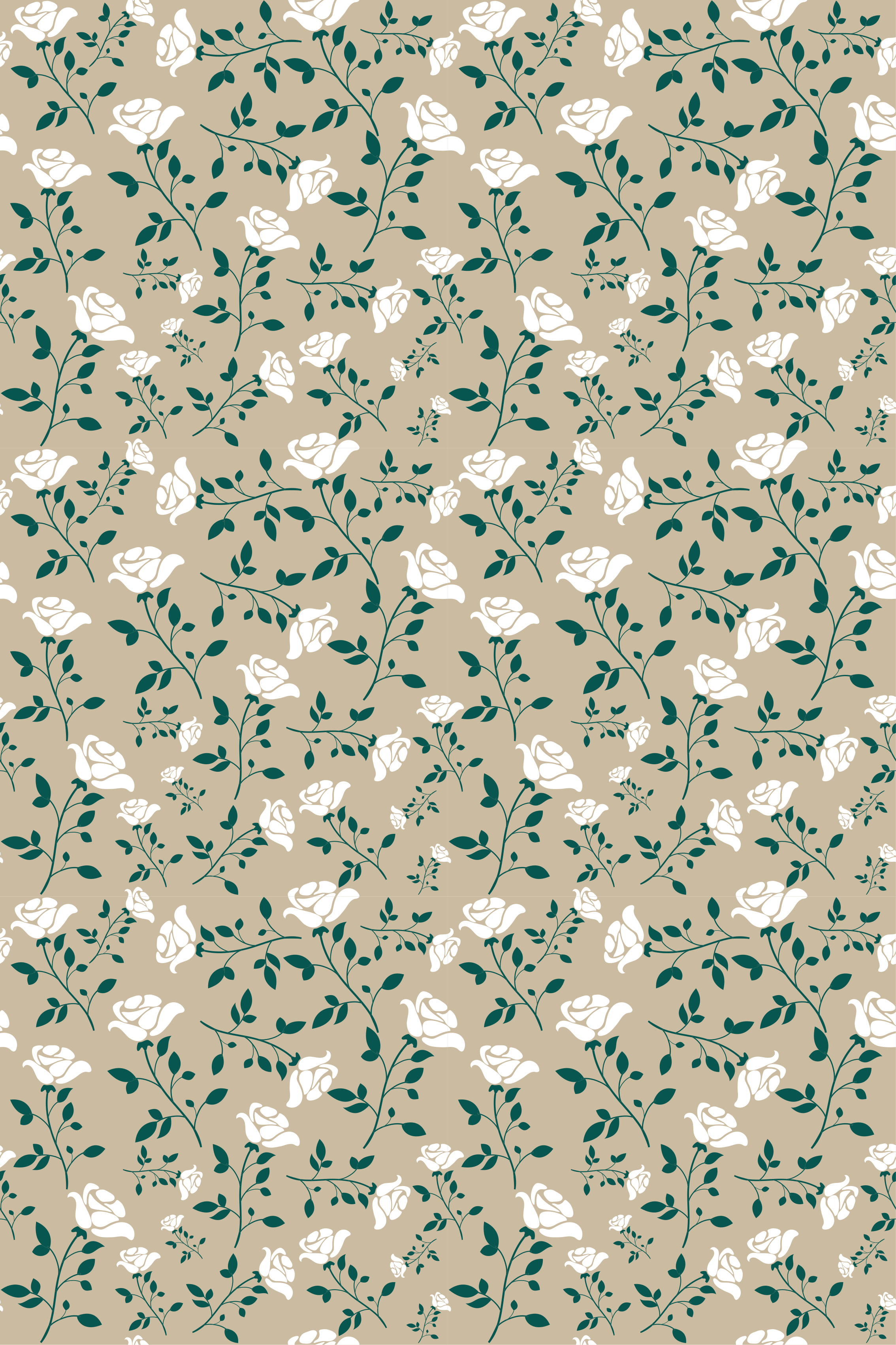 Vintage vinyl rug with white rose design - TenStickers