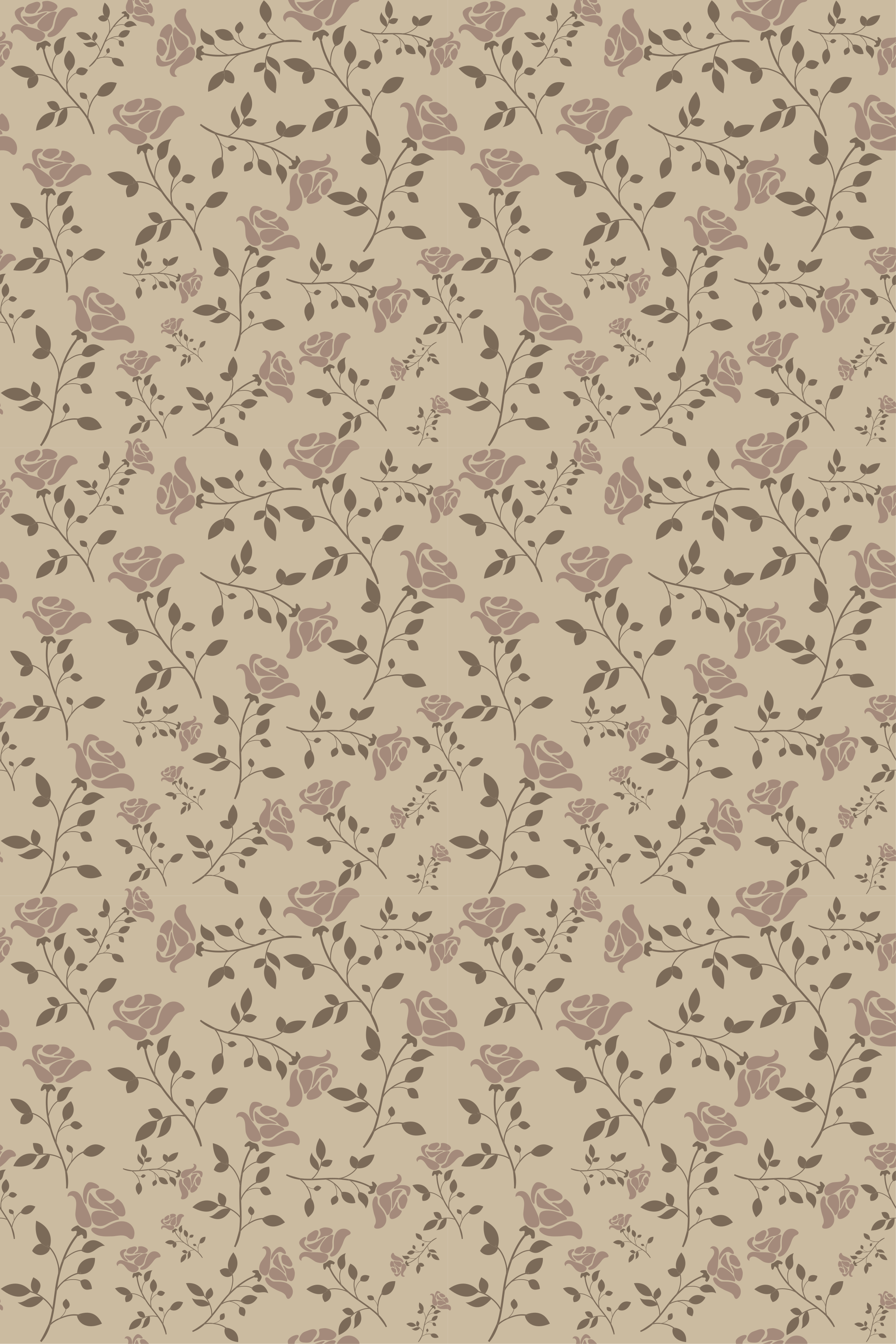 Vintage vinyl rug with brown vintage rose pattern - TenStickers
