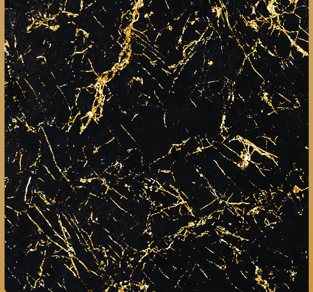Textured vinyl rug in black and gold marble design - TenStickers