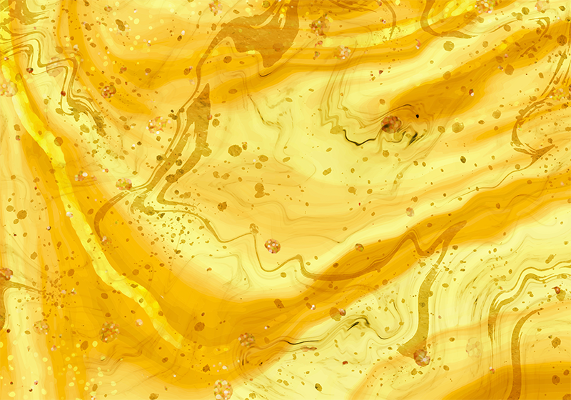 Textured vinyl rug yellow liquid marbles gold splatter - TenStickers