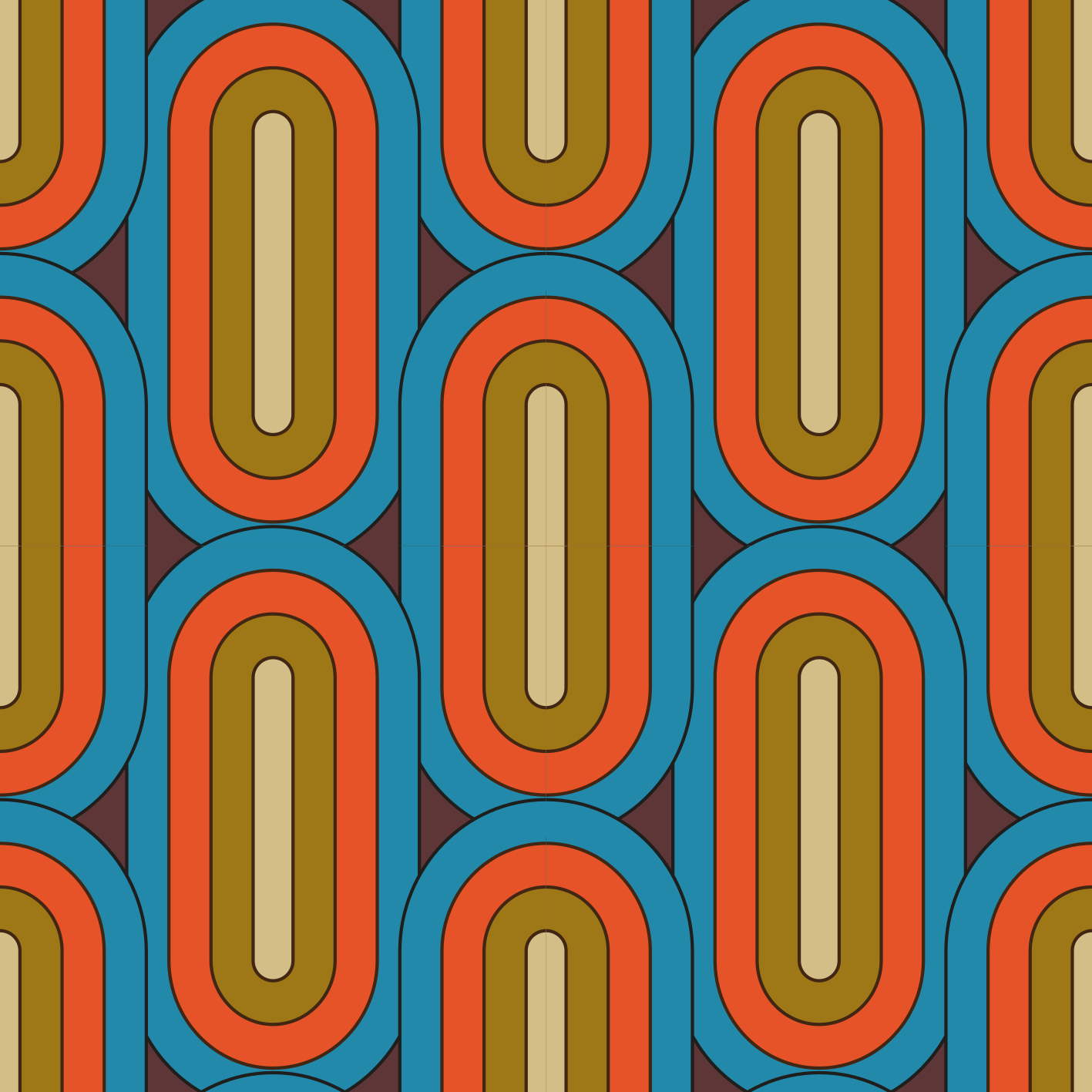 Vintage vinyl rug in retro round blue - TenStickers