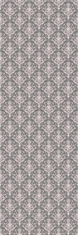 Vintage vinyl rug in dark gray and pink stripes - TenStickers