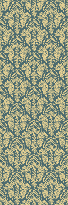 Vintage vinyl rug in turquoise and yellow design - TenStickers
