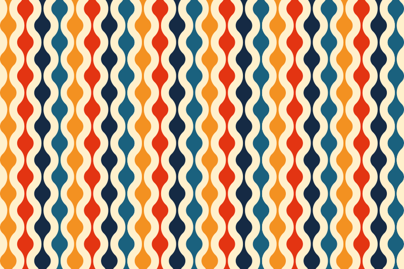 Vintage vinyl rug 70s wave style - TenStickers