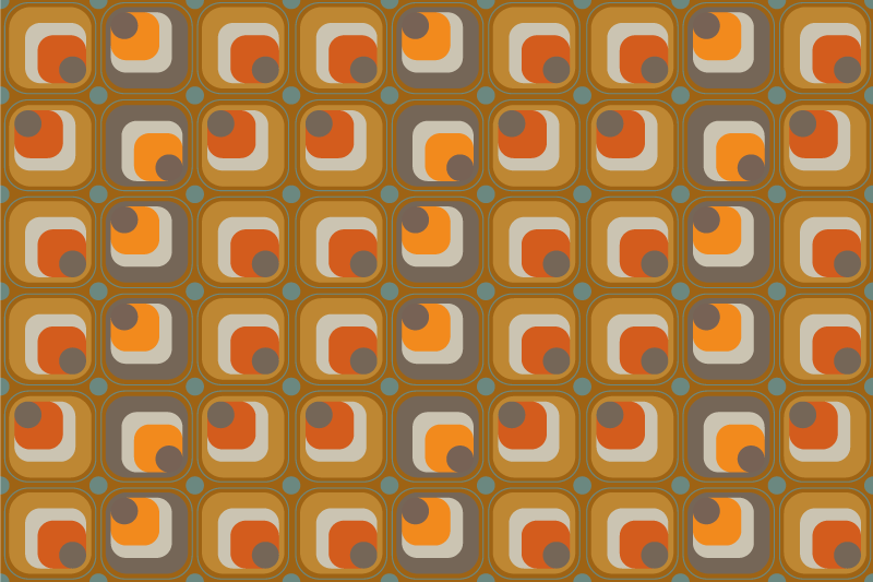 Vintage vinyl rug with 70s retro squares design - TenStickers