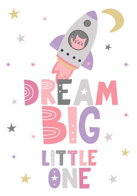 Custom vinyl rug dream big little one - TenStickers