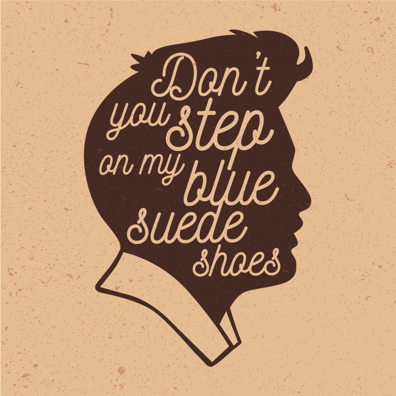 Custom vinyl rug blue suede shoes design - TenStickers