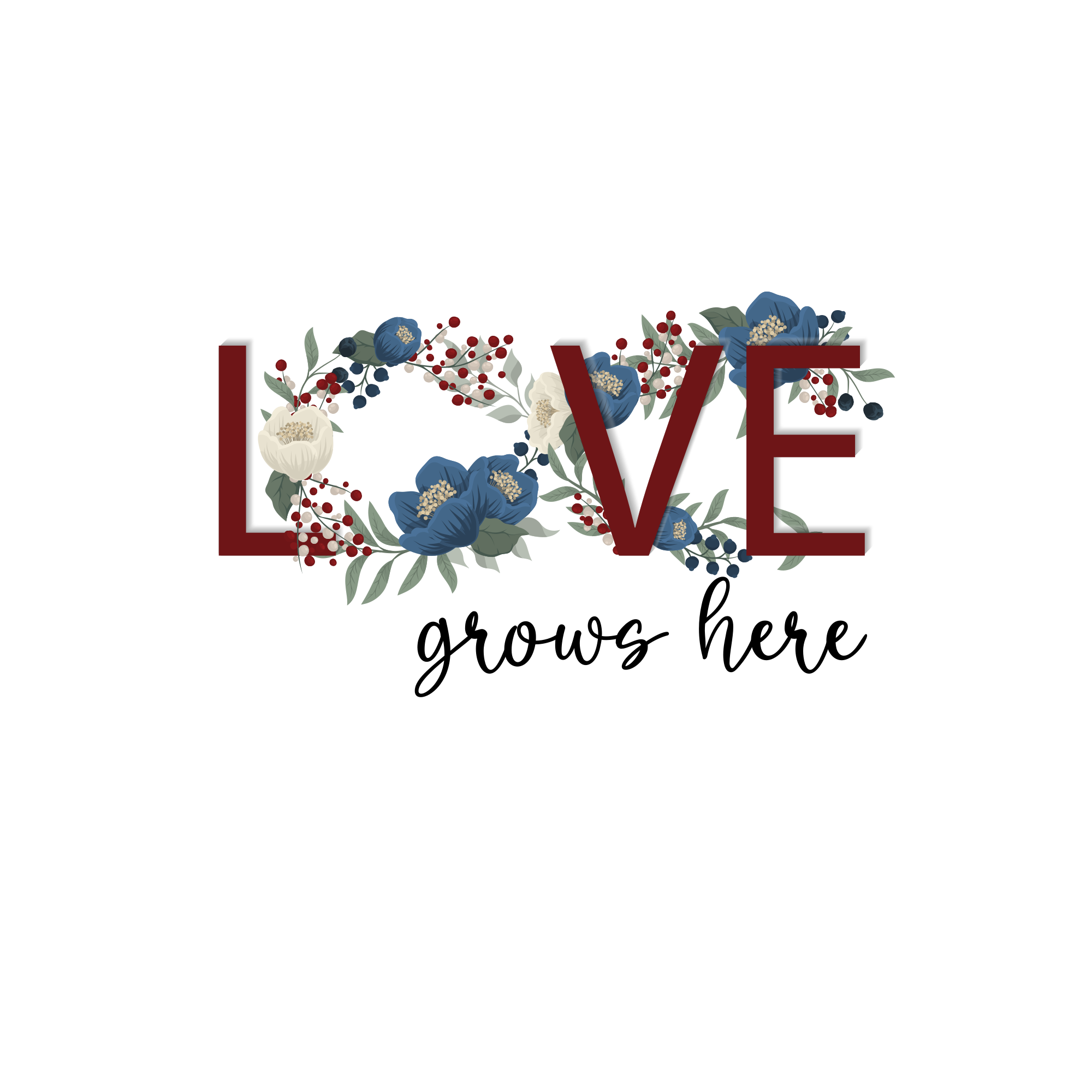 Custom vinyl rug love blooms here - TenStickers