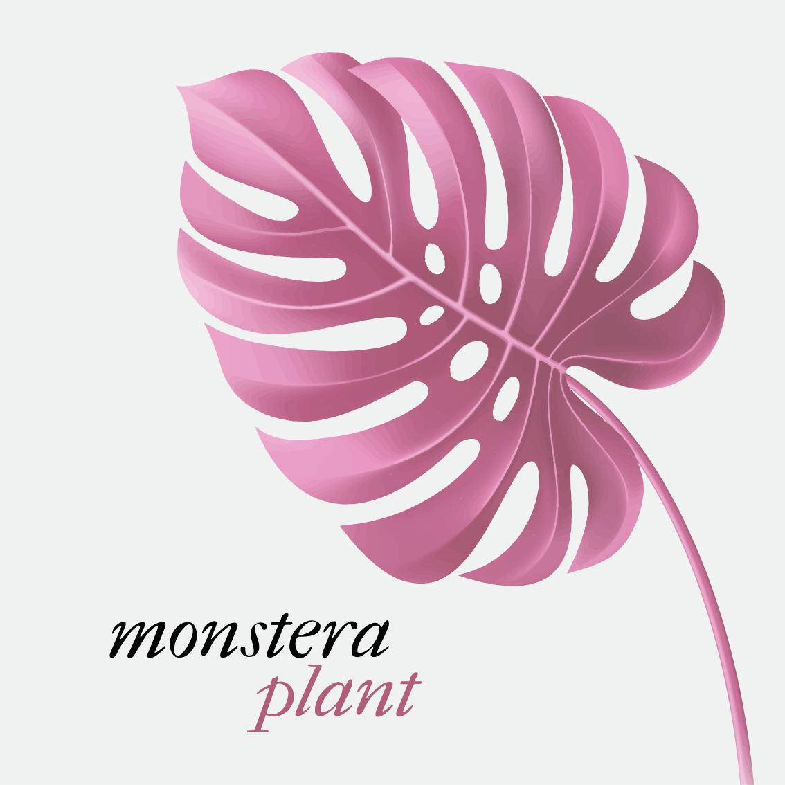 Custom vinyl rug pink minimalist monstera quadres 5 - TenStickers