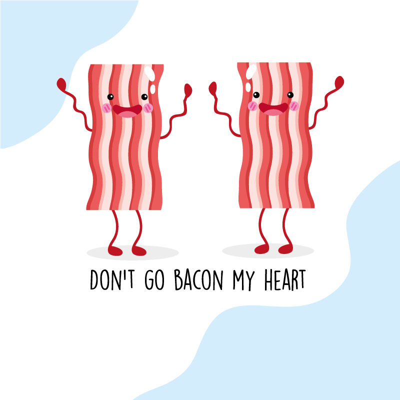 Custom vinyl rug with a humorous bacon quote - TenStickers