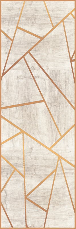 Textured vinyl rug with walnut wood geometric design - TenStickers