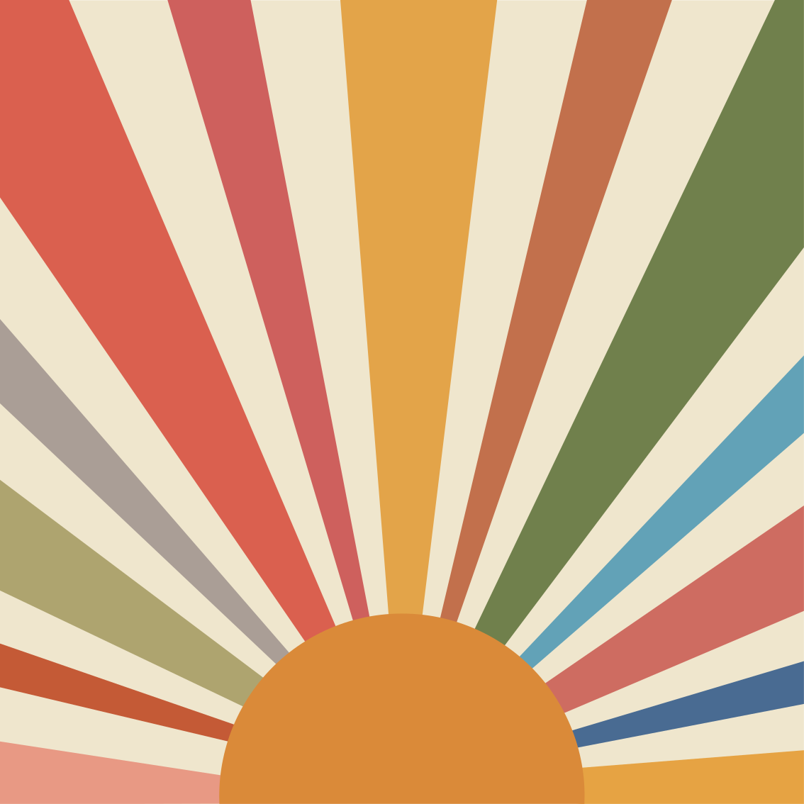 Geometric vinyl rug colorful sun wall art - TenStickers