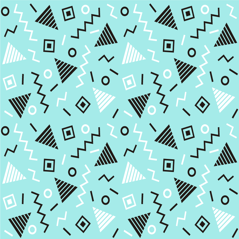 Geometric vinyl rug in 80s memphis design pattern - TenStickers