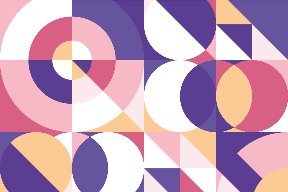 Geometric vinyl rug with abstract geometric shapes - TenStickers