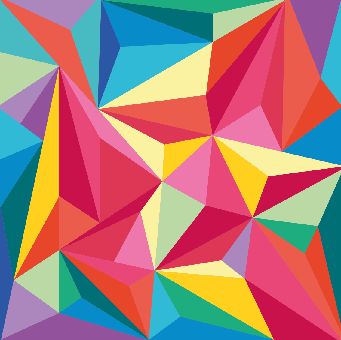 Geometric vinyl rug in multicolor geometric design - TenStickers