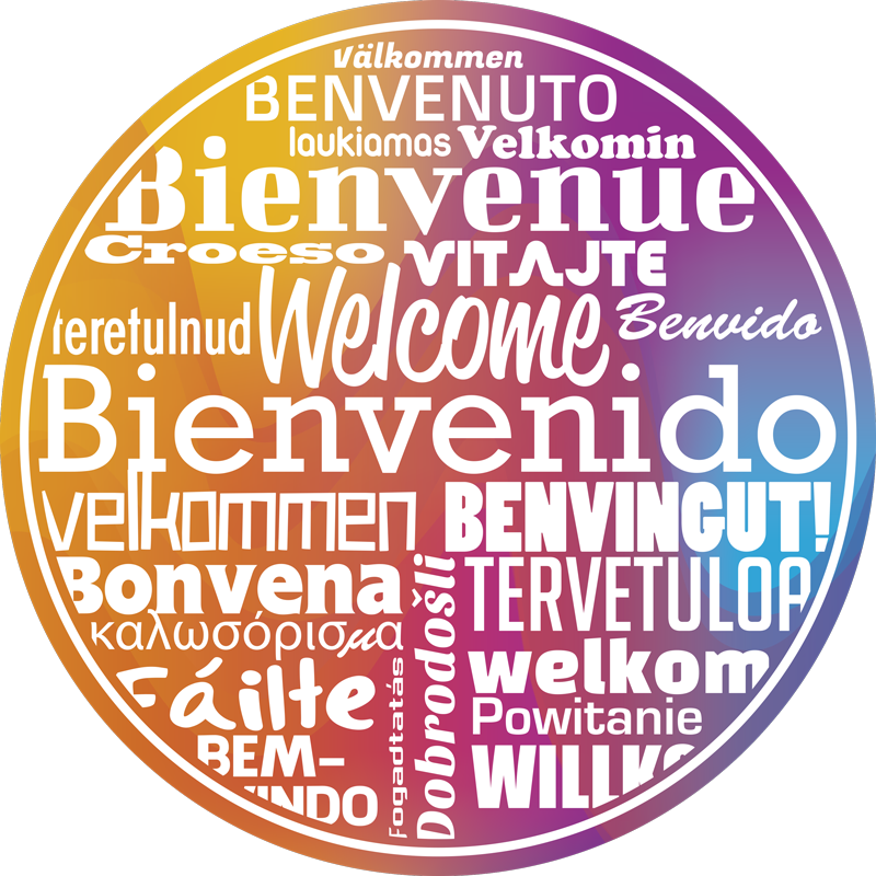 Welcome to our multilingual entrance hall vinyl rug - TenStickers