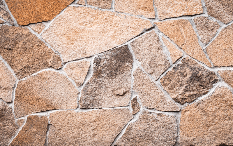Entrance hall vinyl rug light brown stone bricks - TenStickers