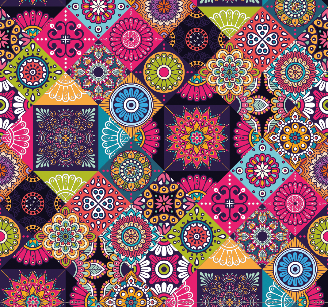 Living room vinyl rug dark mandala design - TenStickers