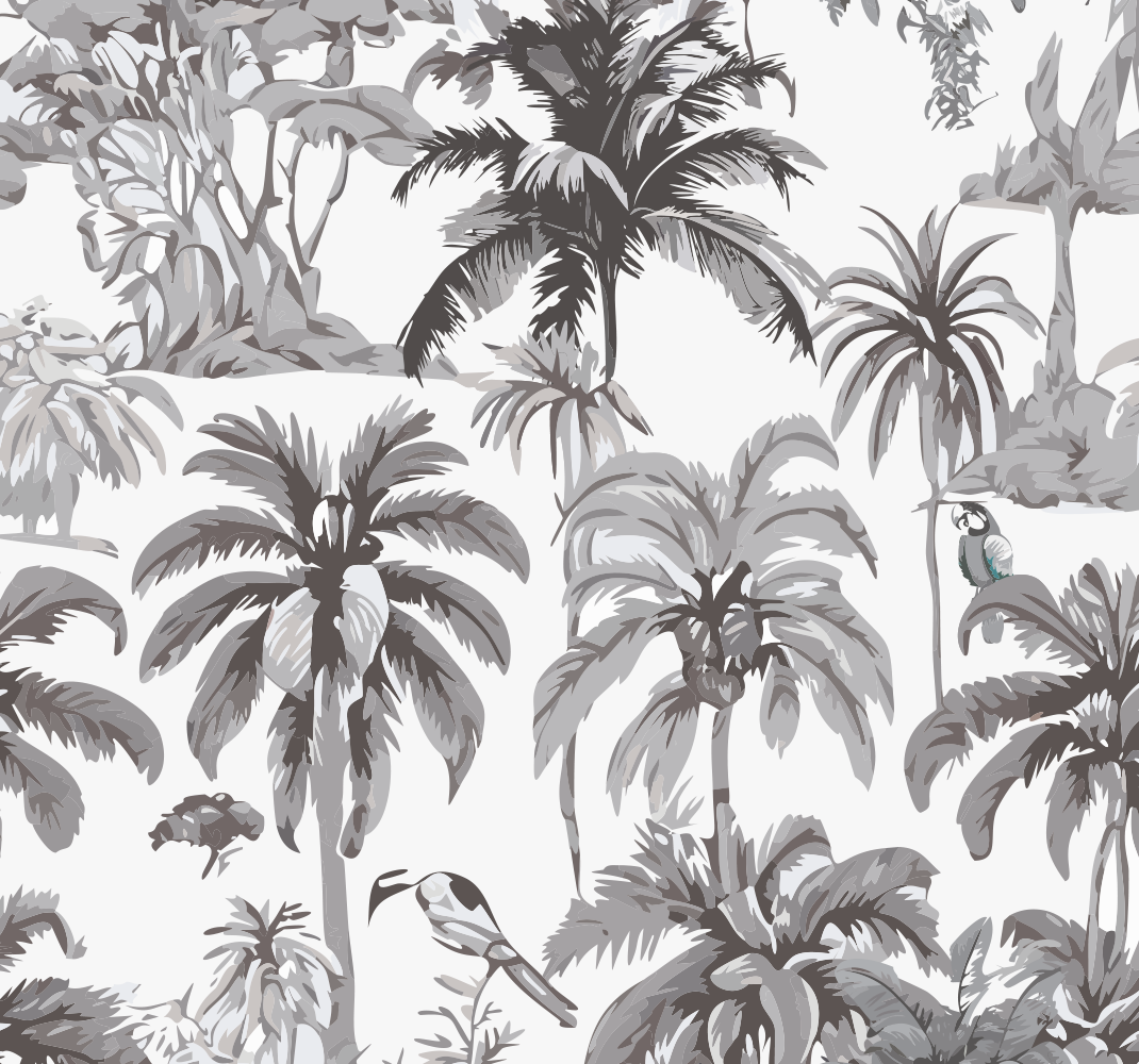 Gray vinyl rug with palm trees - TenStickers