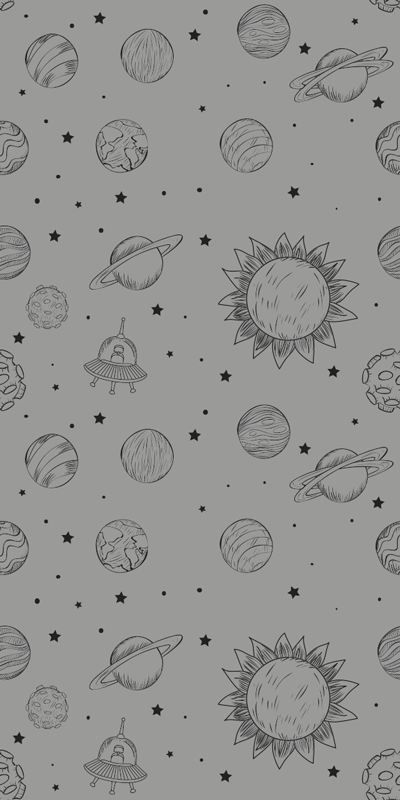 Gray vinyl rug space exploration design - TenStickers