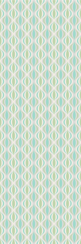 Hallway vinyl rug in soft hues 70s pattern - TenStickers