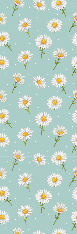 Hallway vinyl rug with daisy flowers design - TenStickers
