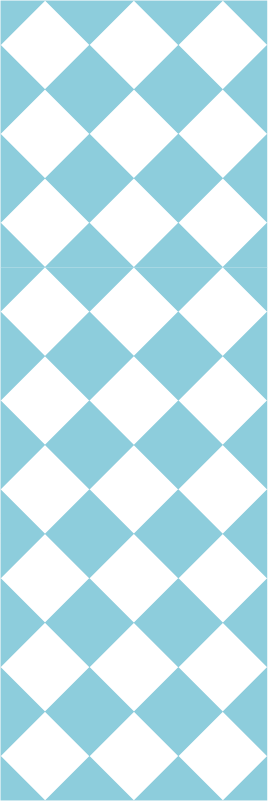 Hallway vinyl rug in blue and white checked design - TenStickers