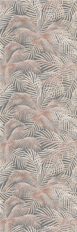 Hallway vinyl rug with palm leaves outline - TenStickers