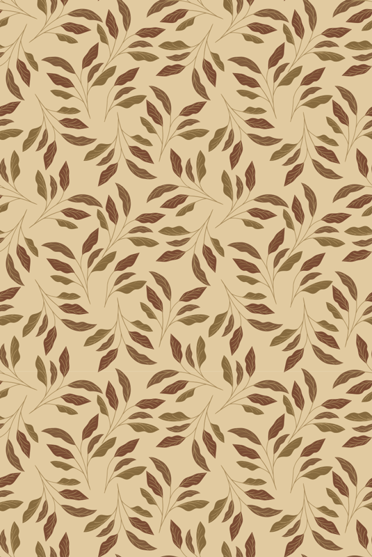 Beige vinyl rug with leafy elegance - TenStickers