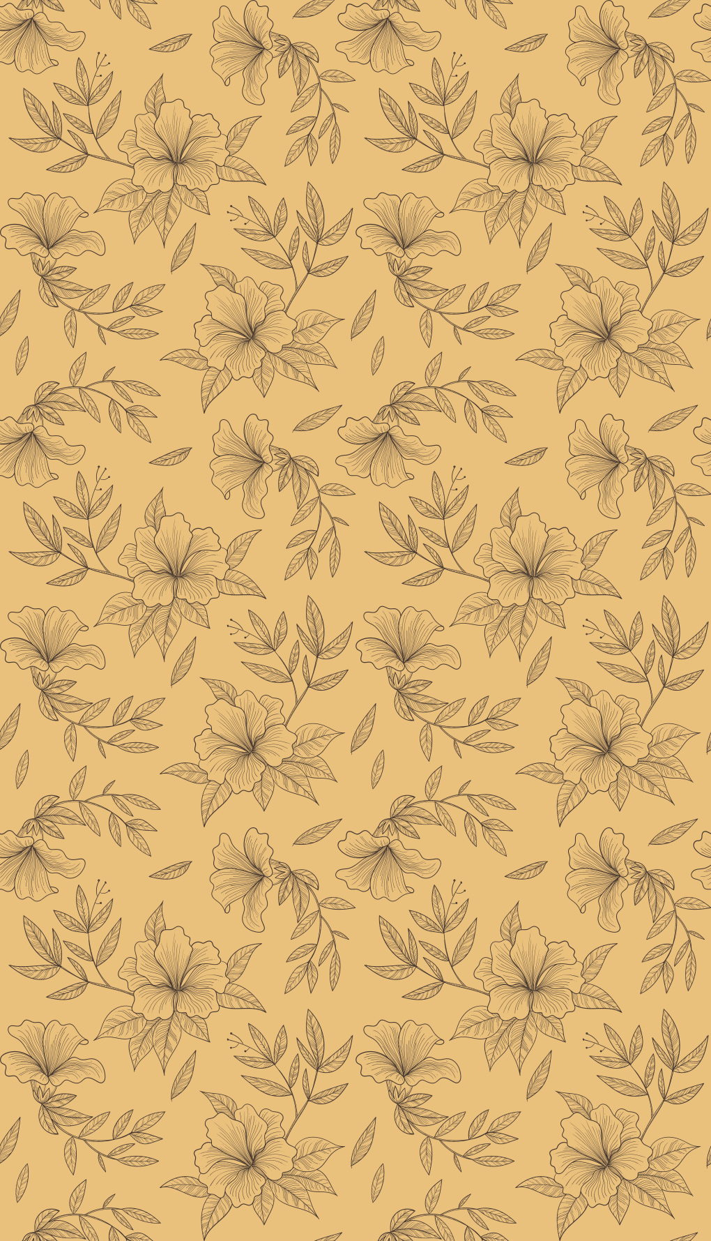 Beige vinyl rug with beautiful silhouette flowers - TenStickers