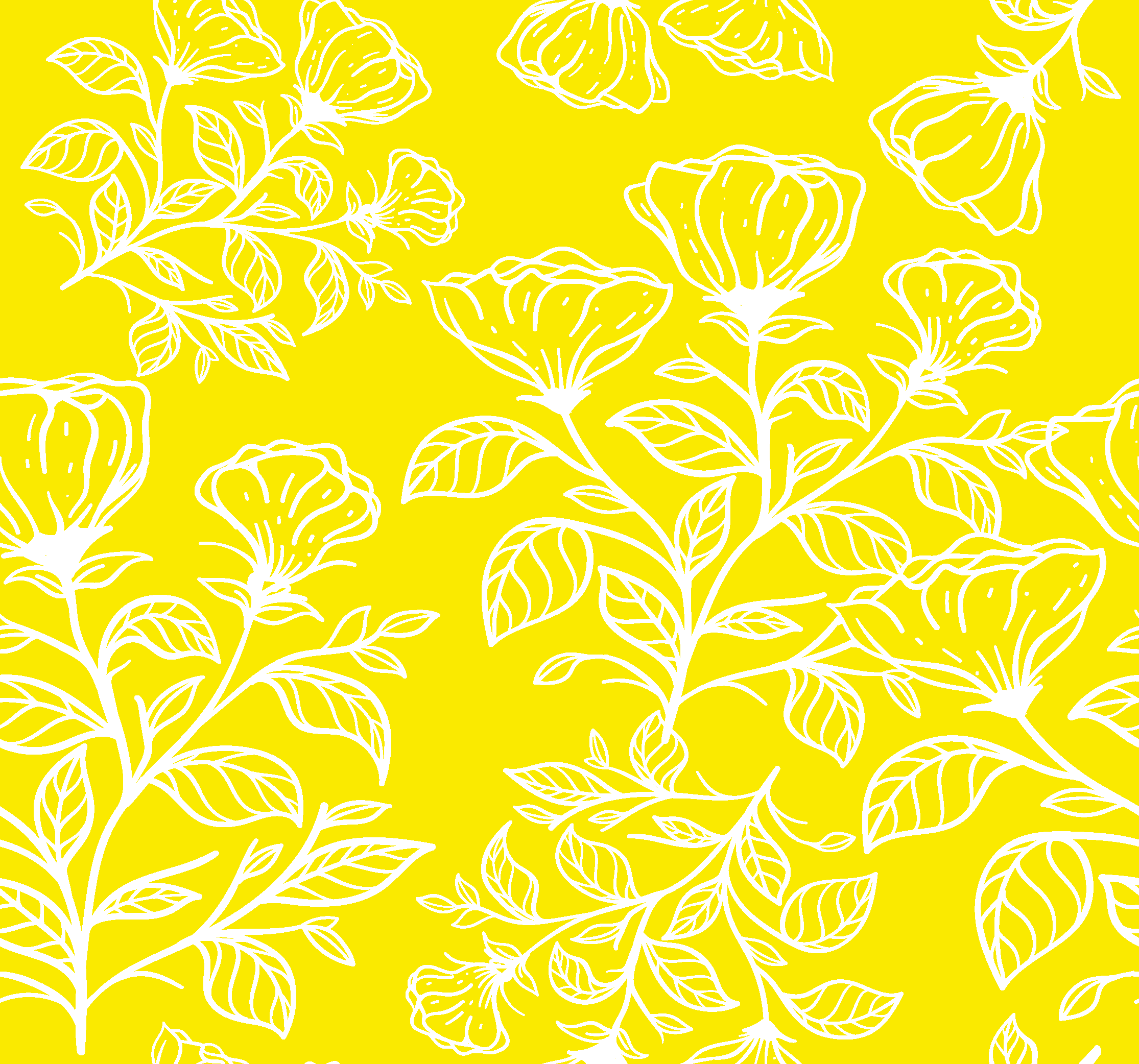 Yellow vinyl rug with floral design pattern - TenStickers