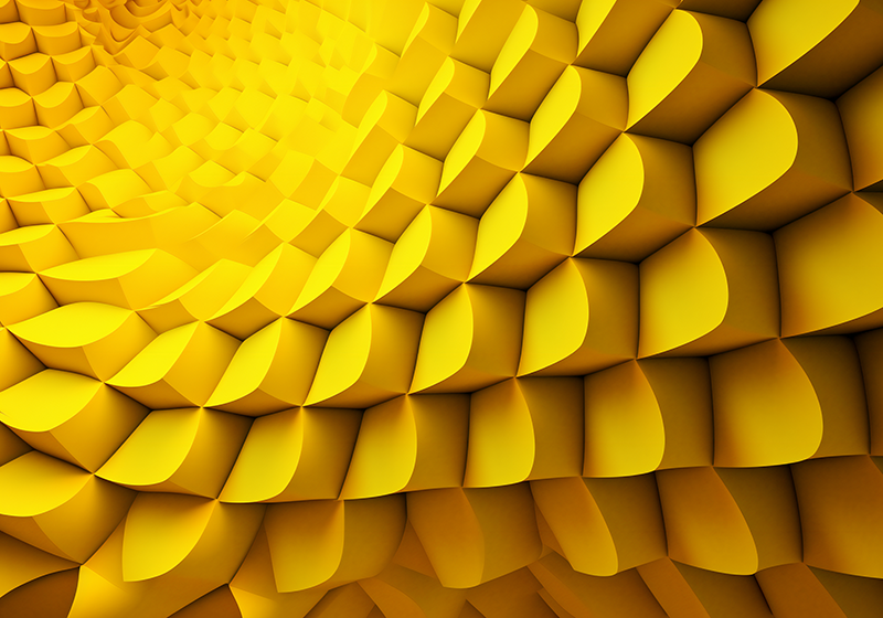 Yellow vinyl rug with futuristic geometry design - TenStickers