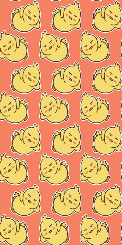 Yellow vinyl rug with cute chick pattern 6 - TenStickers
