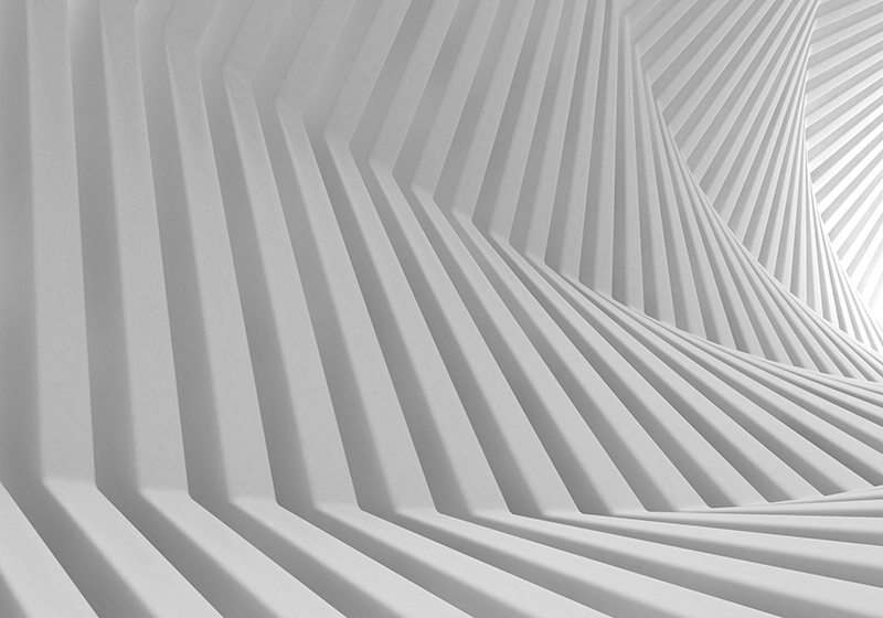 White vinyl rug abstract geometric waves design - TenStickers