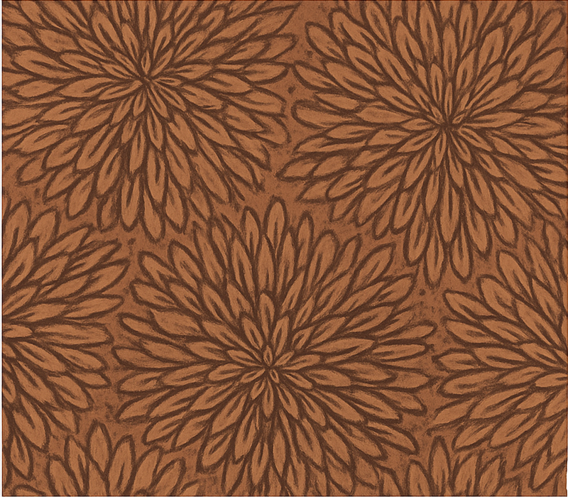 Brown vinyl rug modern coral bloom explosion - TenStickers
