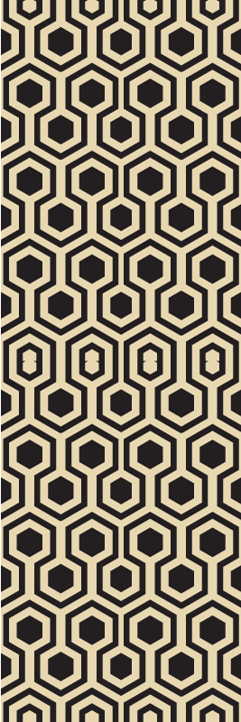 Brown vinyl rug with urban hexagon pattern - TenStickers