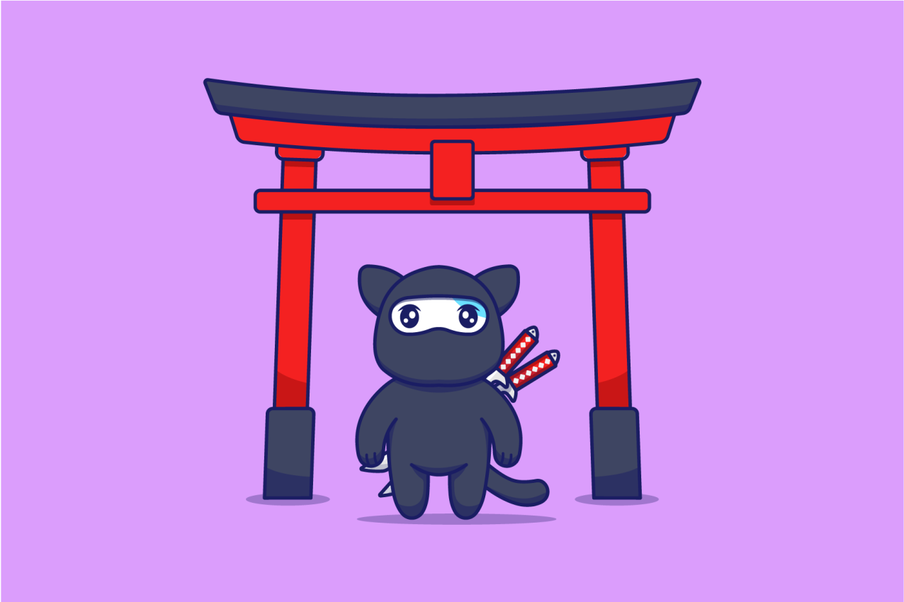 Purple vinyl rug with stealthy feline design - TenStickers