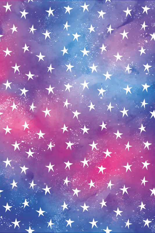 Purple vinyl rug with cosmic star texture - TenStickers