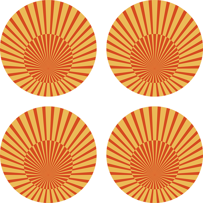 Orange vinyl rug 70s sunshine circle - TenStickers