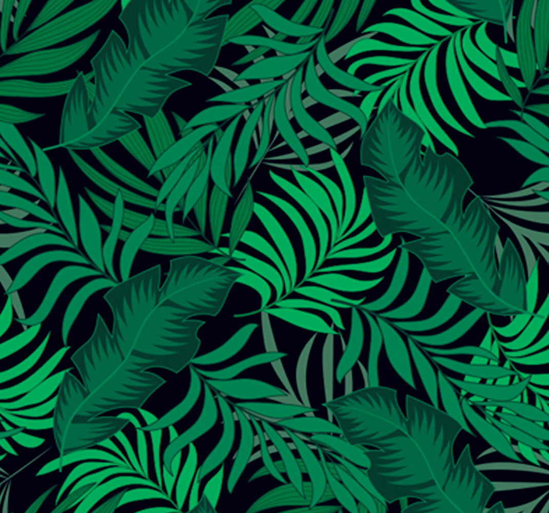 Green vinyl rug inspired by jungle keys wallpaper - TenStickers