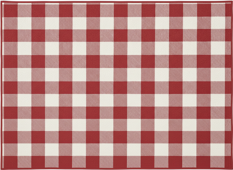 Red checked decoration red vinyl rug - TenStickers