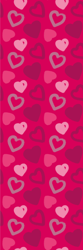 Pink vinyl rug fuchsia hearts - TenStickers
