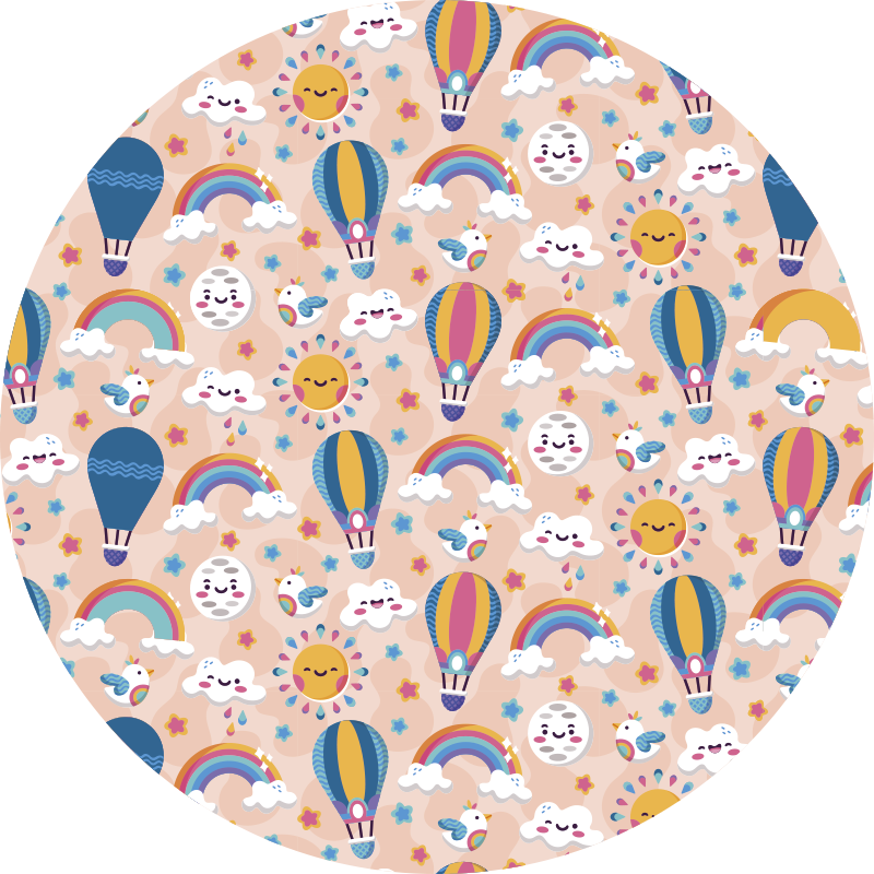 Colorful Balloon Pattern kids rug - TenStickers