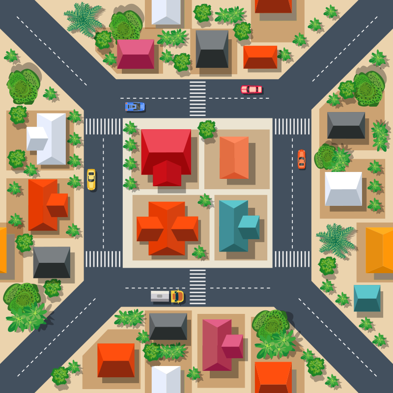City Streetscape road rug - TenStickers